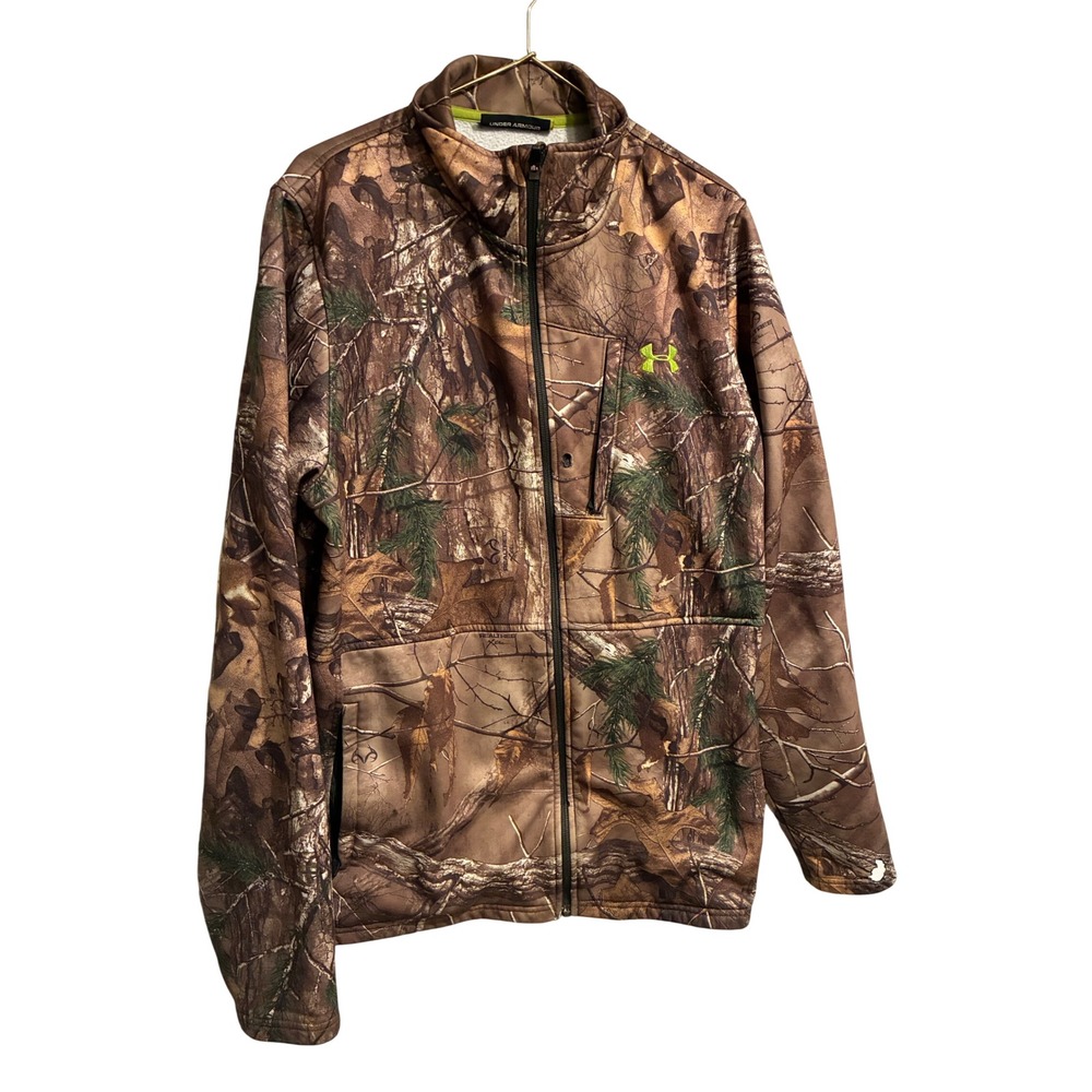 Under Armour Mens Realtree Xtra Camo Full Zip Fleece Hunting Jacket Large Camo